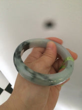 Load image into Gallery viewer, 58.5mm certificated Type A 100% Natural green/white Jadeite Jade bangle L86-1287
