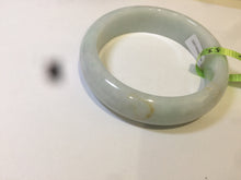 Load image into Gallery viewer, 53-55mm certifaied Type A 100% Natural sunny green/white/black Jadeite Jade bangle (with defects) Group AD48