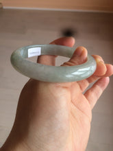 Load image into Gallery viewer, 55.5 mm Certified type A 100% Natural icy watery light green/gray Jadeite bangle J99-4214