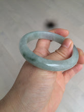 Load image into Gallery viewer, 55.5 mm Certified type A 100% Natural icy watery light green/gray Jadeite bangle J99-4214