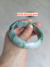 Load image into Gallery viewer, Sale! Certified type A 100% 55-61mm Natural green/white/purple Jadeite bangle group AG6