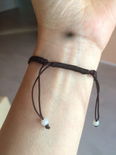 Load image into Gallery viewer, 15-16mm 100% natural type A icy green/white flower jadeite jade thread woven bracelets AT79