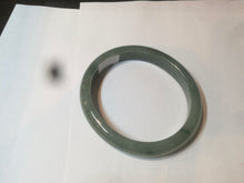 Load image into Gallery viewer, 52.5mm Certified Type A 100% Natural oily dark green/gary oval Jadeite Jade oval bangle etsyAT10-1498