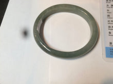 Load image into Gallery viewer, 52.5mm Certified Type A 100% Natural oily dark green/gary oval Jadeite Jade oval bangle etsyAT10-1498