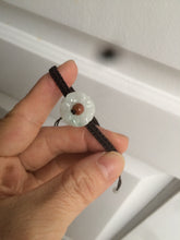 Load image into Gallery viewer, 15-16mm 100% natural type A icy green/white flower jadeite jade thread woven bracelets AT79