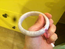 Load image into Gallery viewer, 56.9mm 100% natural Type A light purple/gray/white jadeite jade bangle Z20