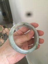 Load image into Gallery viewer, 59.2mm Type A 100% Natural light green brown chubby jadeite jade bangle G55