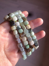 Load image into Gallery viewer, 100% natural green/white/brown/black type A jadeite jade natural shape bead bracelet AT77