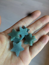 Load image into Gallery viewer, Type A 100% Natural light green/blue/gray jadeite Jade star Pendant necklace AE55