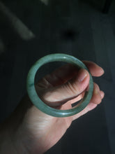 Load image into Gallery viewer, 52.5mm Certified Type A 100% Natural oily dark green/gary oval Jadeite Jade oval bangle etsyAT10-1498