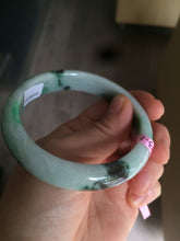 Load image into Gallery viewer, 56.7mm certified type A 100% Natural sunny green/dark green jadeite jade bangle W53-0101