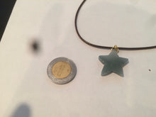 Load image into Gallery viewer, Type A 100% Natural light green/blue/gray jadeite Jade star Pendant necklace AE55