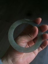 Load image into Gallery viewer, 54mm Type A 100% Natural dark green/gray Jadeite Jade bangle AS52