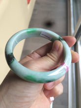 Load image into Gallery viewer, 56.7mm certified type A 100% Natural sunny green/dark green jadeite jade bangle W53-0101