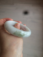 Load image into Gallery viewer, 55mm Certified type A 100% Natural green/white Jadeite bangle C77-7762