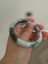Load image into Gallery viewer, 56.7mm certified type A 100% Natural sunny green/dark green jadeite jade bangle W53-0101