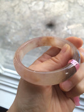 Load image into Gallery viewer, 54.7mm 100% natural icy purple/brown/red Quartzite (jinsi jade, 金丝玉) Golden Silk Jade bangle N77