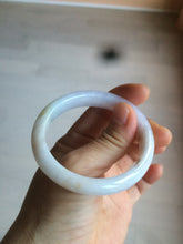 Load image into Gallery viewer, 50mm Certified Type A 100% Natural white/purple oval Jadeite Jade bangle L124-7903