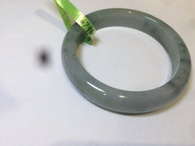 Load image into Gallery viewer, 53.7mm Certified Type A 100% Natural light green/gray Jadeite Jade bangle L95-6796