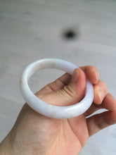 Load image into Gallery viewer, 50mm Certified Type A 100% Natural white/purple oval Jadeite Jade bangle L124-7903