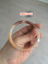 Load image into Gallery viewer, 54.4-62mm 100% natural red/orange/brown slim agate bangle CB28