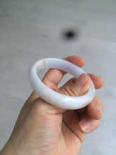 Load image into Gallery viewer, 50mm Certified Type A 100% Natural white/purple oval Jadeite Jade bangle L124-7903