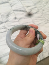 Load image into Gallery viewer, 58.5mm certificated Type A 100% Natural green/white Jadeite Jade bangle L86-1287