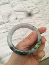 Load image into Gallery viewer, 58.5mm certificated Type A 100% Natural green/white Jadeite Jade bangle L86-1287