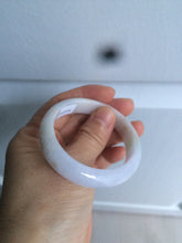 Load image into Gallery viewer, 50mm Certified Type A 100% Natural white/purple oval Jadeite Jade bangle L124-7903