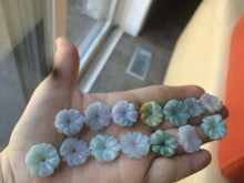 Load image into Gallery viewer, Type A 100Natural light green/purple/white jadeite Jade flower Pendant necklace WP-5