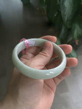 Load image into Gallery viewer, 57.7mm certificated type A 100% Natural light green/white Jadeite Jade bangle AB54-0003