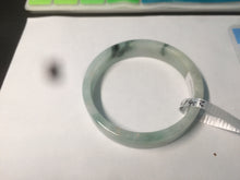 Load image into Gallery viewer, 52mm certified type A100% Natural fresh green floating flowers square Jadeite Jade bangle AC59-8793