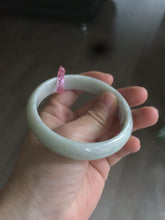 Load image into Gallery viewer, 57.7mm certificated type A 100% Natural light green/white Jadeite Jade bangle AB54-0003
