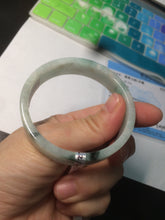 Load image into Gallery viewer, 52mm certified type A100% Natural fresh green floating flowers square Jadeite Jade bangle AC59-8793