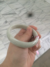 Load image into Gallery viewer, 57.7mm certificated type A 100% Natural light green/white Jadeite Jade bangle AB54-0003