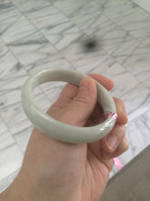 Load image into Gallery viewer, 57.7mm certificated type A 100% Natural light green/white Jadeite Jade bangle AB54-0003