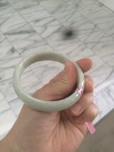 Load image into Gallery viewer, 57.7mm certificated type A 100% Natural light green/white Jadeite Jade bangle AB54-0003