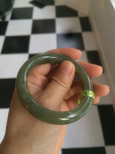 Load image into Gallery viewer, 51.3mm Certified 100% Natural oily dark green nephrite Jade bangle N80-6570