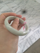 Load image into Gallery viewer, 57.7mm certificated type A 100% Natural light green/white Jadeite Jade bangle AB54-0003