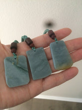 Load image into Gallery viewer, Type A 100% Natural light blue Jadeite Jade safe and sound pendant group RP-1