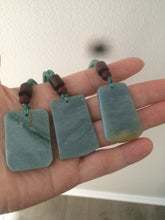 Load image into Gallery viewer, Type A 100% Natural light blue Jadeite Jade safe and sound pendant group RP-1