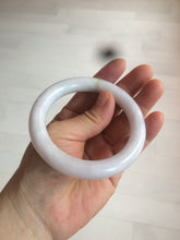 Load image into Gallery viewer, 55mm 100% natural Type A light purple/white round cut jadeite jade bangle Z109