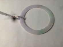 Load image into Gallery viewer, 57mm 100% natural Type A sunny green/white/purple slim flat style jadeite jade bangle AC61-4574