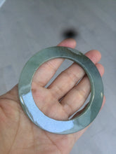 Load image into Gallery viewer, 54mm Type A 100% Natural dark green/gray Jadeite Jade bangle AS52
