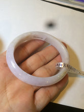 Load image into Gallery viewer, 50mm Certified Type A 100% Natural white/purple oval Jadeite Jade bangle L124-7903