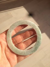 Load image into Gallery viewer, 55mm type A 100% Natural light green thin flat style Jadeite Jade bangle AQ59