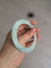 Load image into Gallery viewer, 55mm type A 100% Natural light green thin flat style Jadeite Jade bangle AQ59