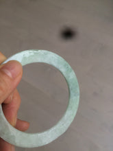 Load image into Gallery viewer, 55mm type A 100% Natural light green thin flat style Jadeite Jade bangle AQ59