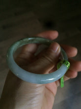 Load image into Gallery viewer, 55.1mm Certified Type A 100% Natural green/white Jadeite Jade bangle Q69-8395