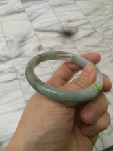 Load image into Gallery viewer, 55.1mm Certified Type A 100% Natural green/white Jadeite Jade bangle Q69-8395